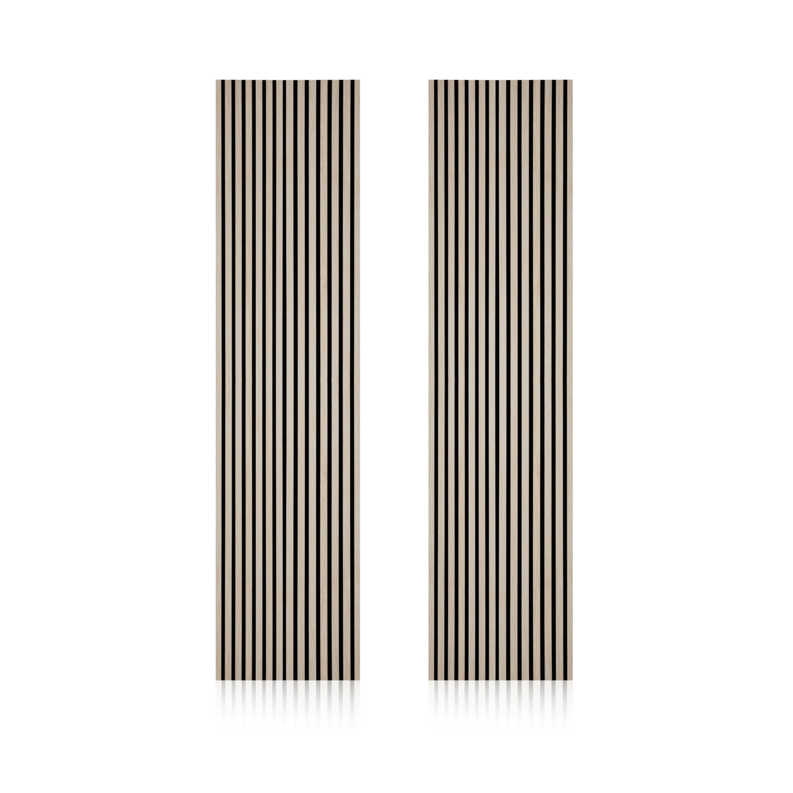 duehome |Noiseless, Pack 2 Paneles Termo-Acústicos, Panel Aislante, Revestimiento decorativo, Acabado en Roble con base en Negro, Medidas: 60 cm (Ancho) x 240 cm (Alto) x 2,2 cm (Fondo)