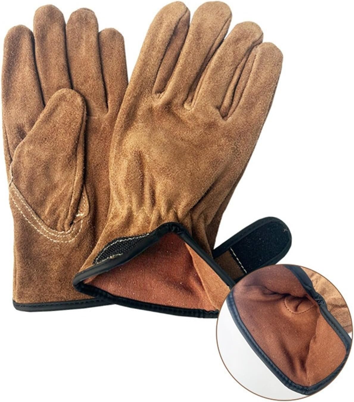 Leather Work Gloves Wear Resistant Camping Welding Gloves for Construction Sites Gardening for Men Women