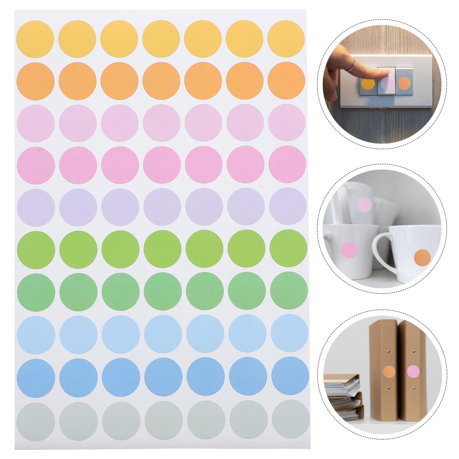 Tofficu 5 Ensembles Étiquette De Point Marqueurs Cercle Point Stickers Autocollant Vierge Rond Des Points Numéro Autocollants Étiquettes Stickers Petits Autocollants Papier 50 Feuilles * 5