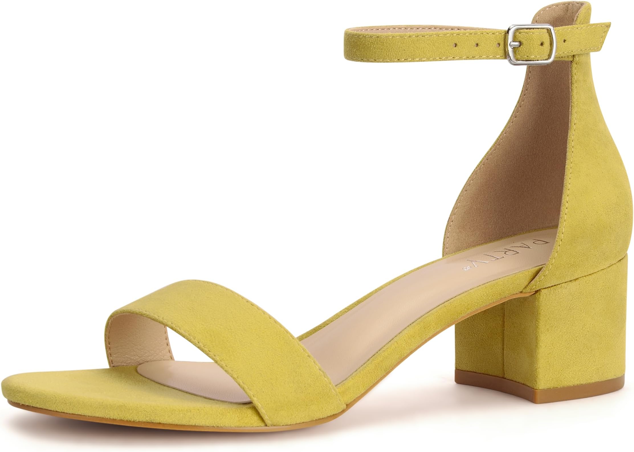 Women's Open Toe Ankle Strap Low Block Chunky Heels Sandals