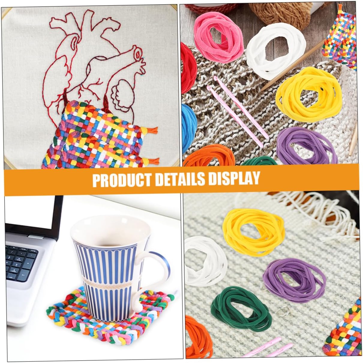 PERSELOSO 1set Weaving Loom Loop Refills Potholder Loops Kit Bright Colors for DIY