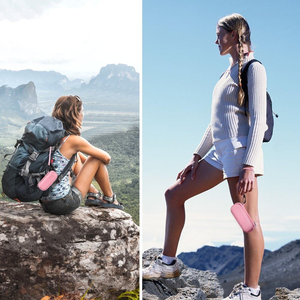 AGPTEK Carrying Case, EVA Zipper Carrying Hard Case Cover for Digital Voice Recorders, MP3 Players, USB Cable, Earphones-Bose QC20, Memory Cards, U Disk. Pink : Electronics