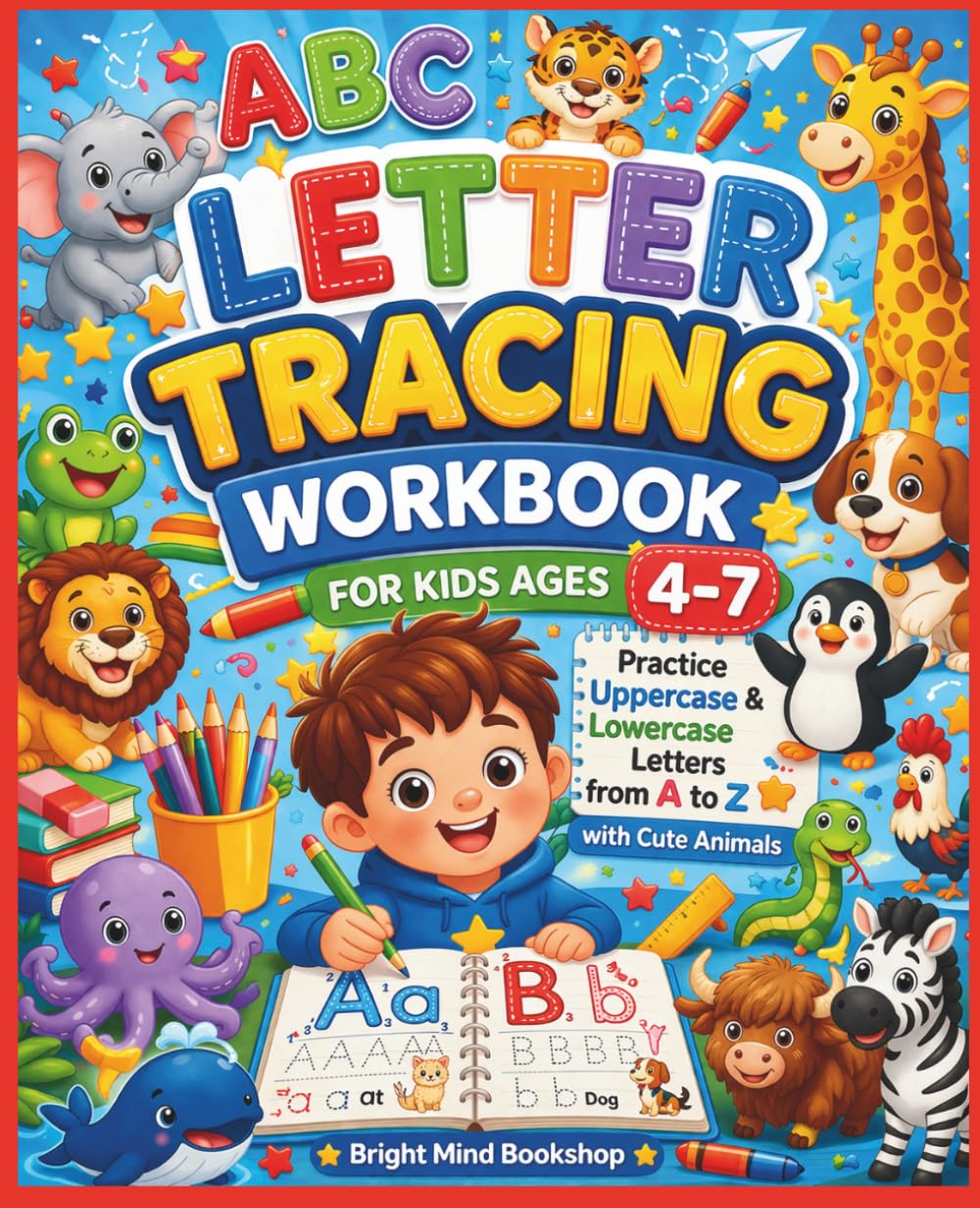 Letter Tracing Workbook for Kids Ages 4-7: A Wild A to Z Adventure in Letter Tracing Fun