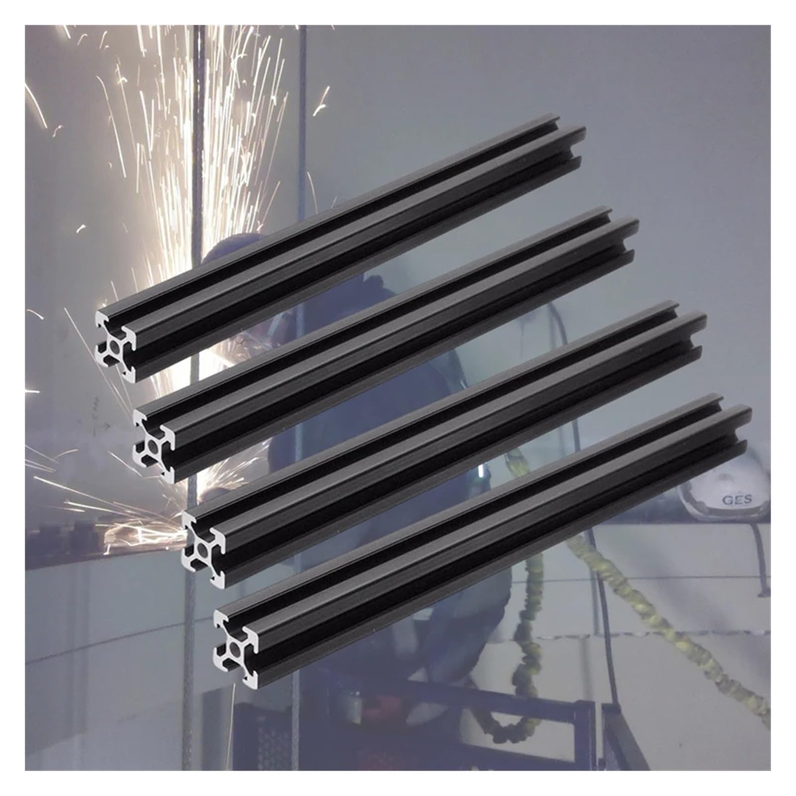 Aluminiumprofile Linearschiene 4 teile/los SCHWARZ 2020 V-slot Aluminium Profil Eloxiert 100mm Linear Schiene