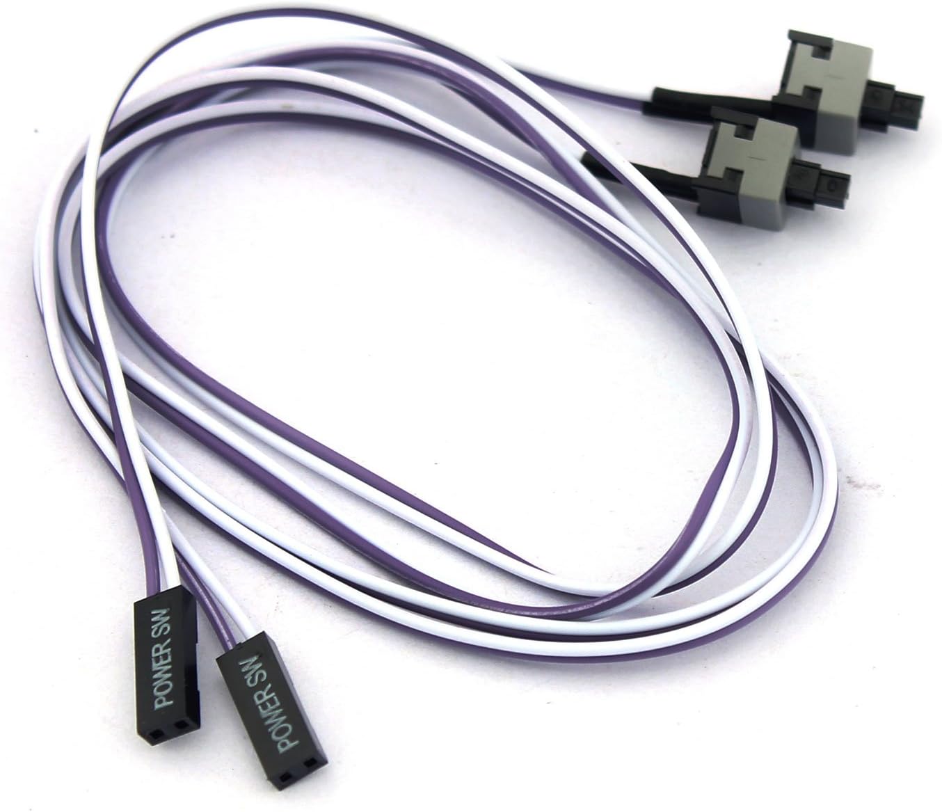 2Pcs For PC Computer Flexible Power Switch Button Cable 50cm