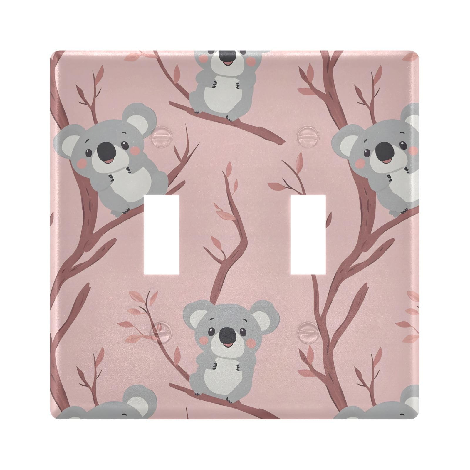 UMIRIKO Cartoon Koalas Tree Branches Light Switch Cover Plate Covers Decorative Double Toggle Home Decor 202b8025