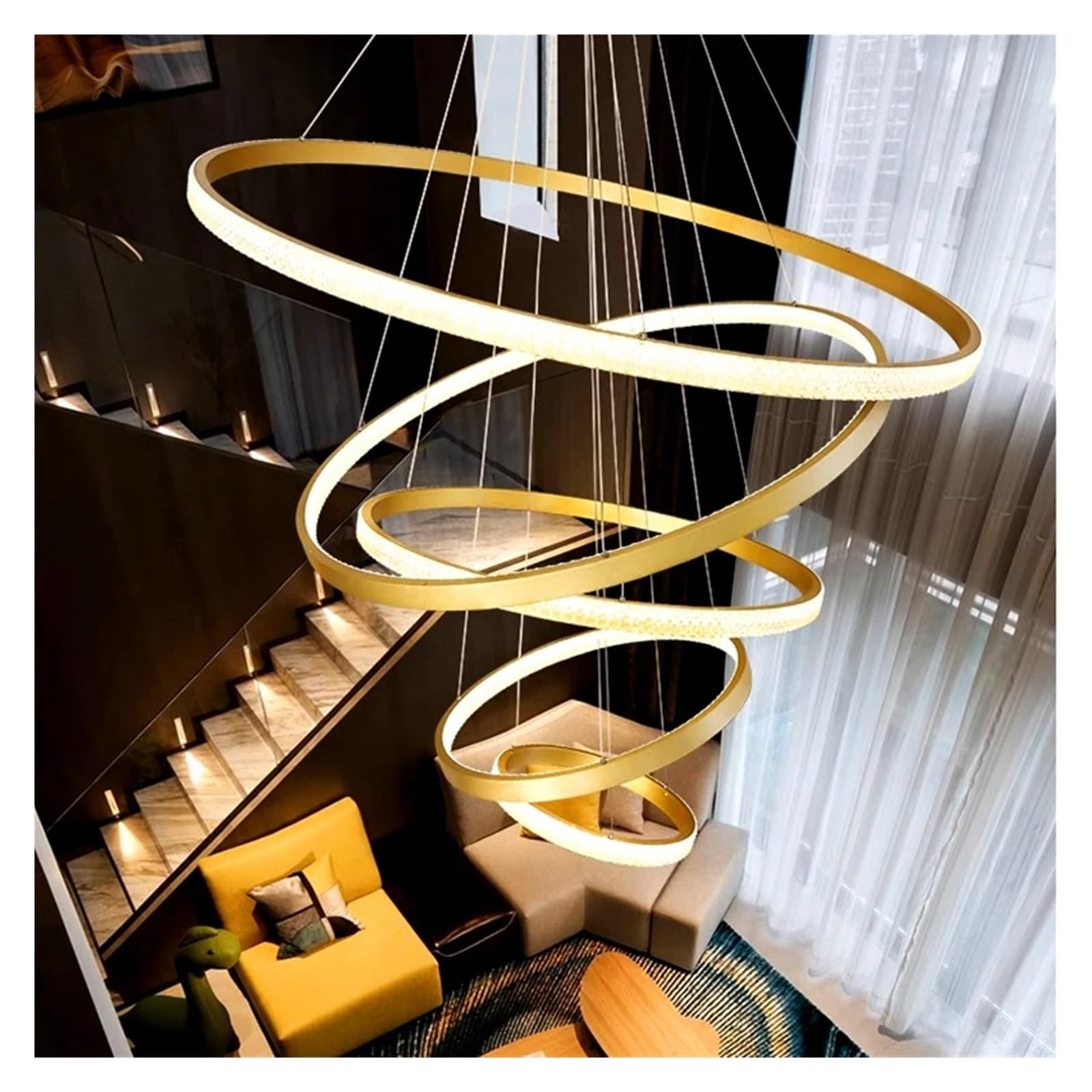 PCXEHUYP Luxury Crystal Chandelier for Modern Home Decor Elegant Staircase and Living Room Lighting Fixture