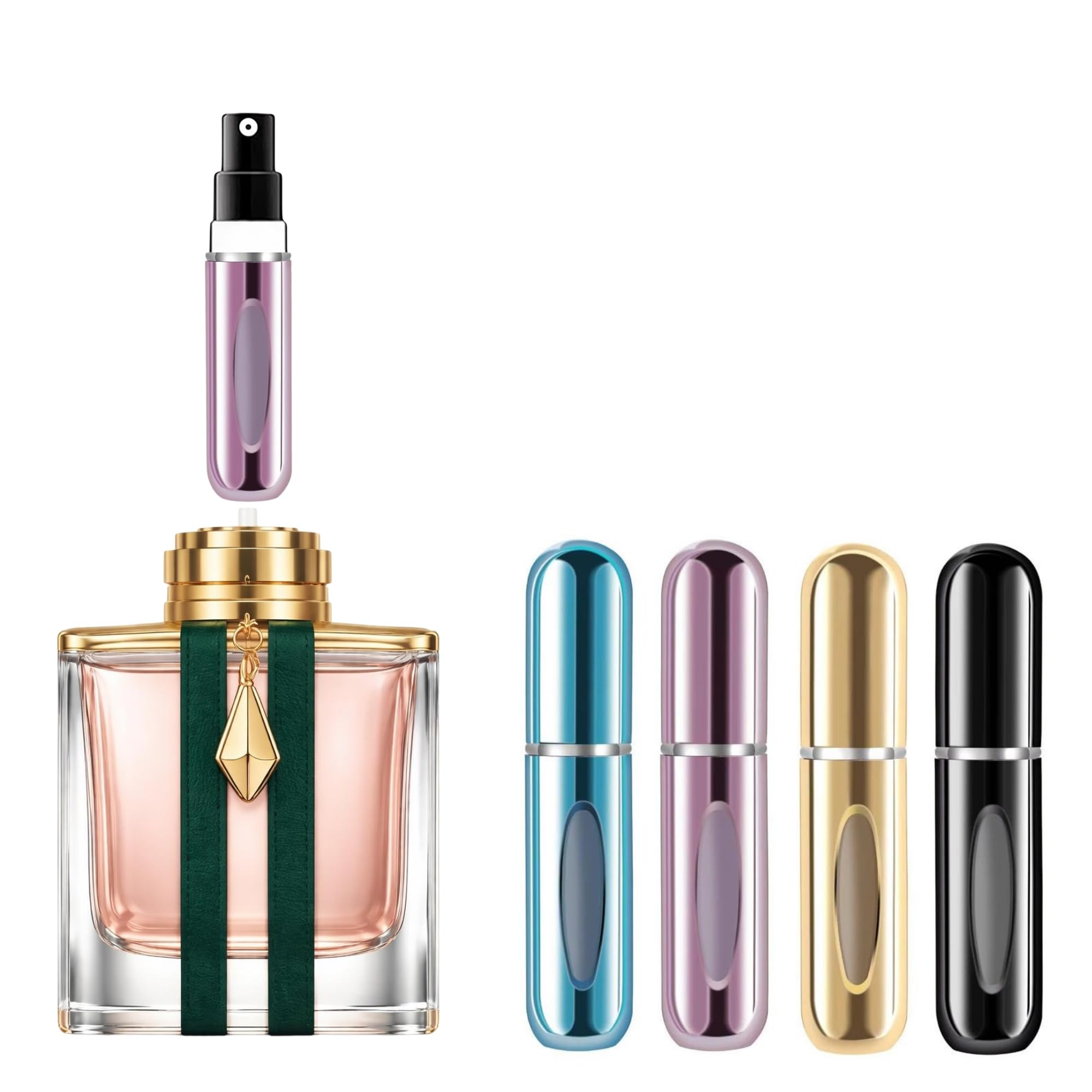 4 Pcs Refillable Perfume Atomizer, Travel Perfume Bottle Refillable and Leak-Proof, Portable Empty Cologne Atomizer, Mini Refillable Perfume Bottle