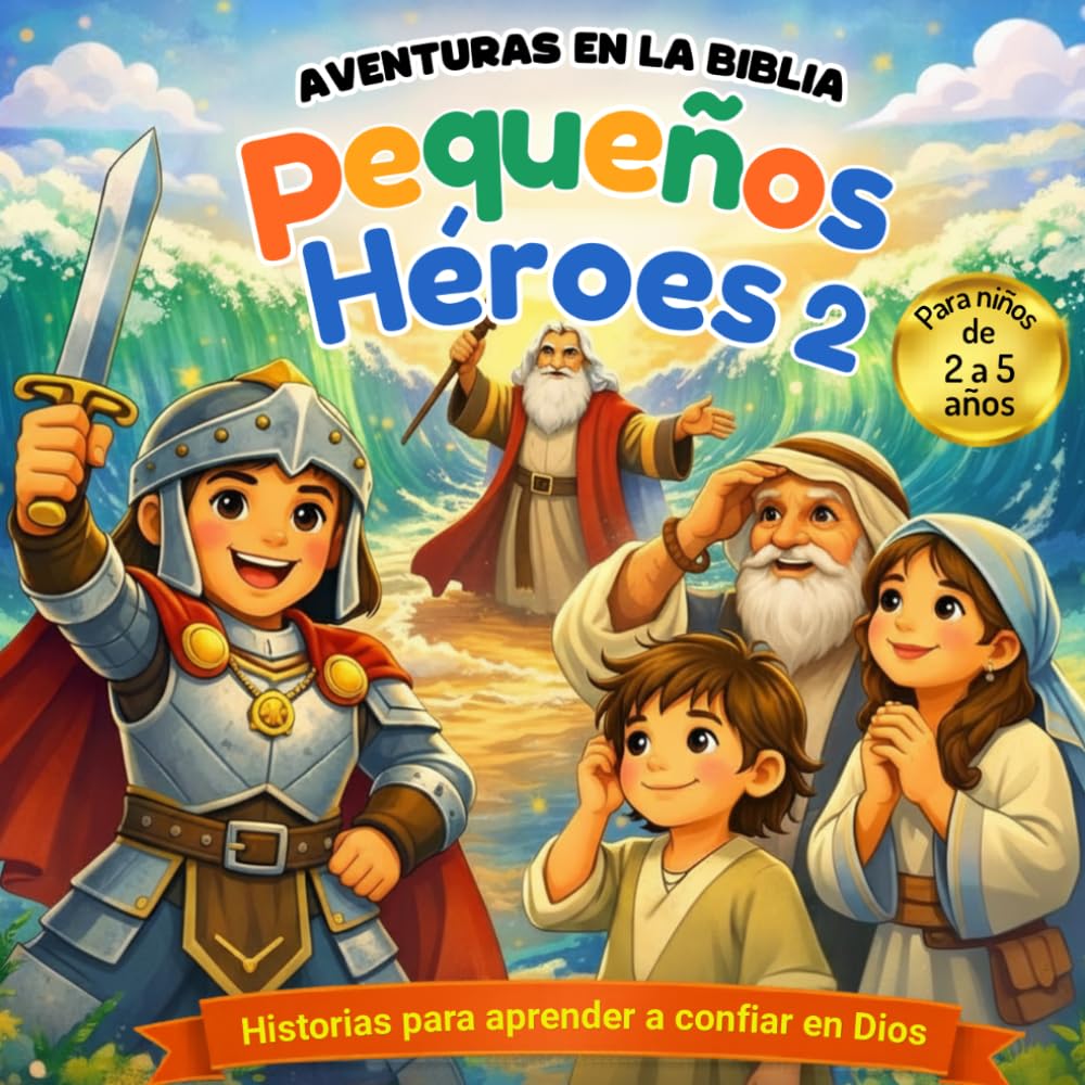 Aventuras en la Biblia: Pequeños Héroes 2: Historias bíblicas para niños sobre fe, valentía y confianza en Dios (Historias de la biblia para niños pequeños)