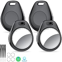 Tukio Air Tags 4 Pezzi Nero, Trova Oggetti Supporto Apple Dov'è (solo iOS)