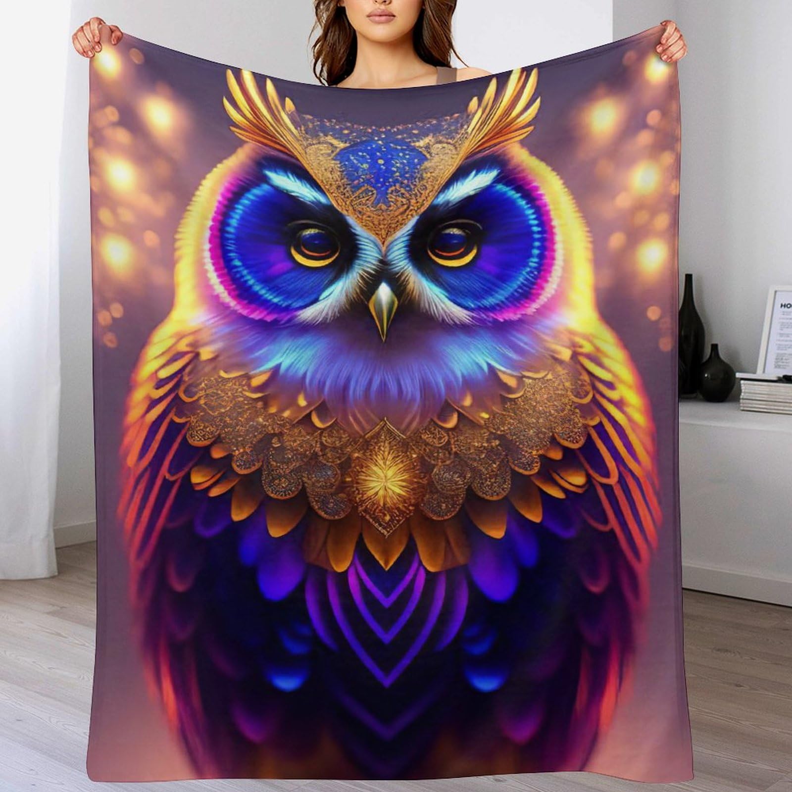 Couverture moelleuse hibou pour des soirées cocooning sur le canapé