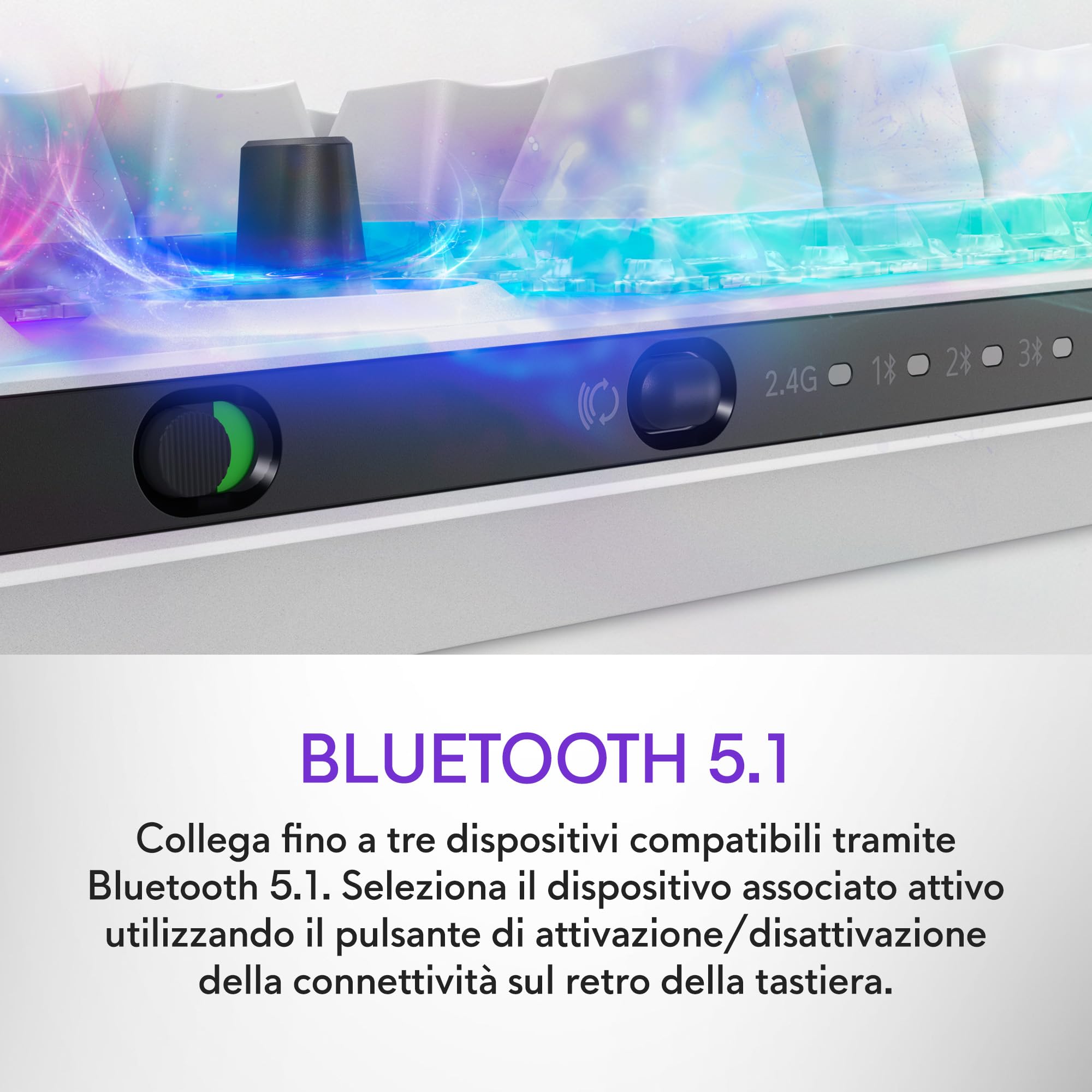 Alienware AW920K Tastiera Tri-Mode Wireless Gaming – Connettività Tri-Mode, Retroilluminazione AlienFX RGB, Switch CHERRY MX Red, Ricarica Magnetica, Qwerty Lunar Light