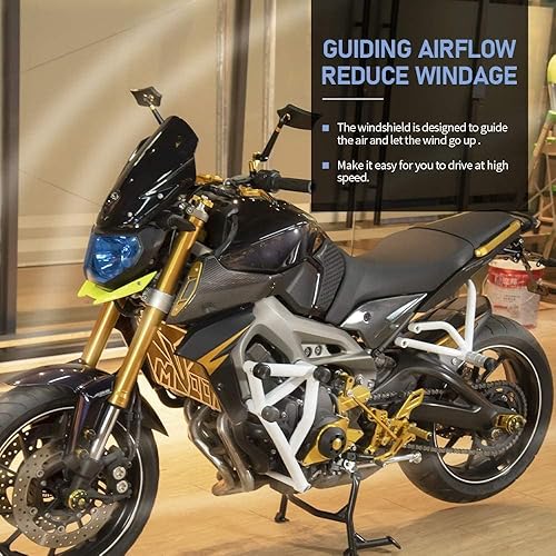 Miniatura 3 de Parabrisas de carreras de motocicleta deflector de viento delantero compatible con Y-amaha MT09 FZ09 MT FZ 09 MT-09 FZ-09 2013 2014 2015 2016 Visera