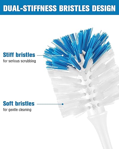 Miniatura 2 de YeuDeuy Cepillo de botella de mango largo, limpiador de cepillo para botellas con cerdas duraderas para botellas de agua, cristalería, tazas,
