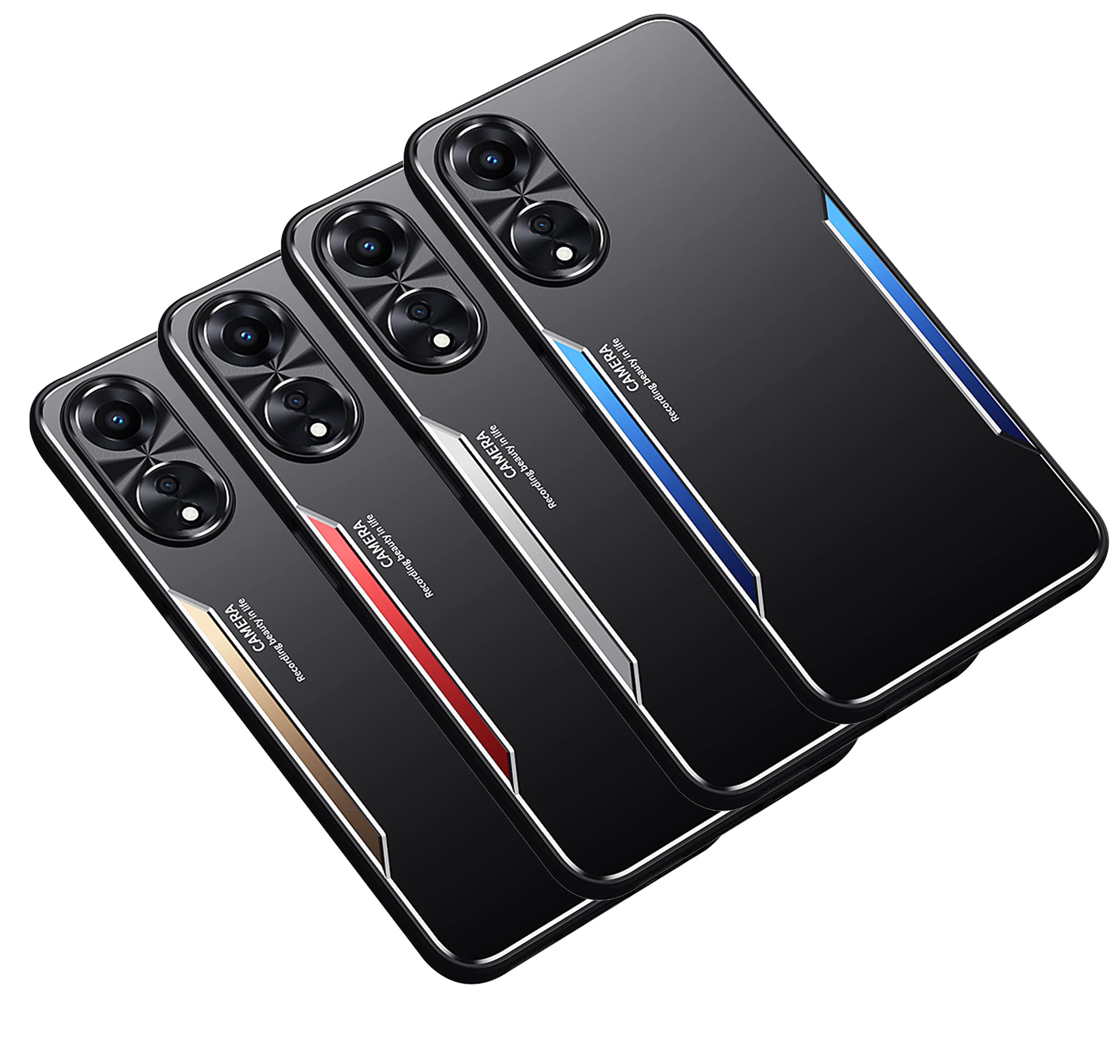 Cover Per Oppo A78 5G / A58 5G Con Supporto Magnetico A 360° - Custodia Antiurto TPU+PC - Blu Reale