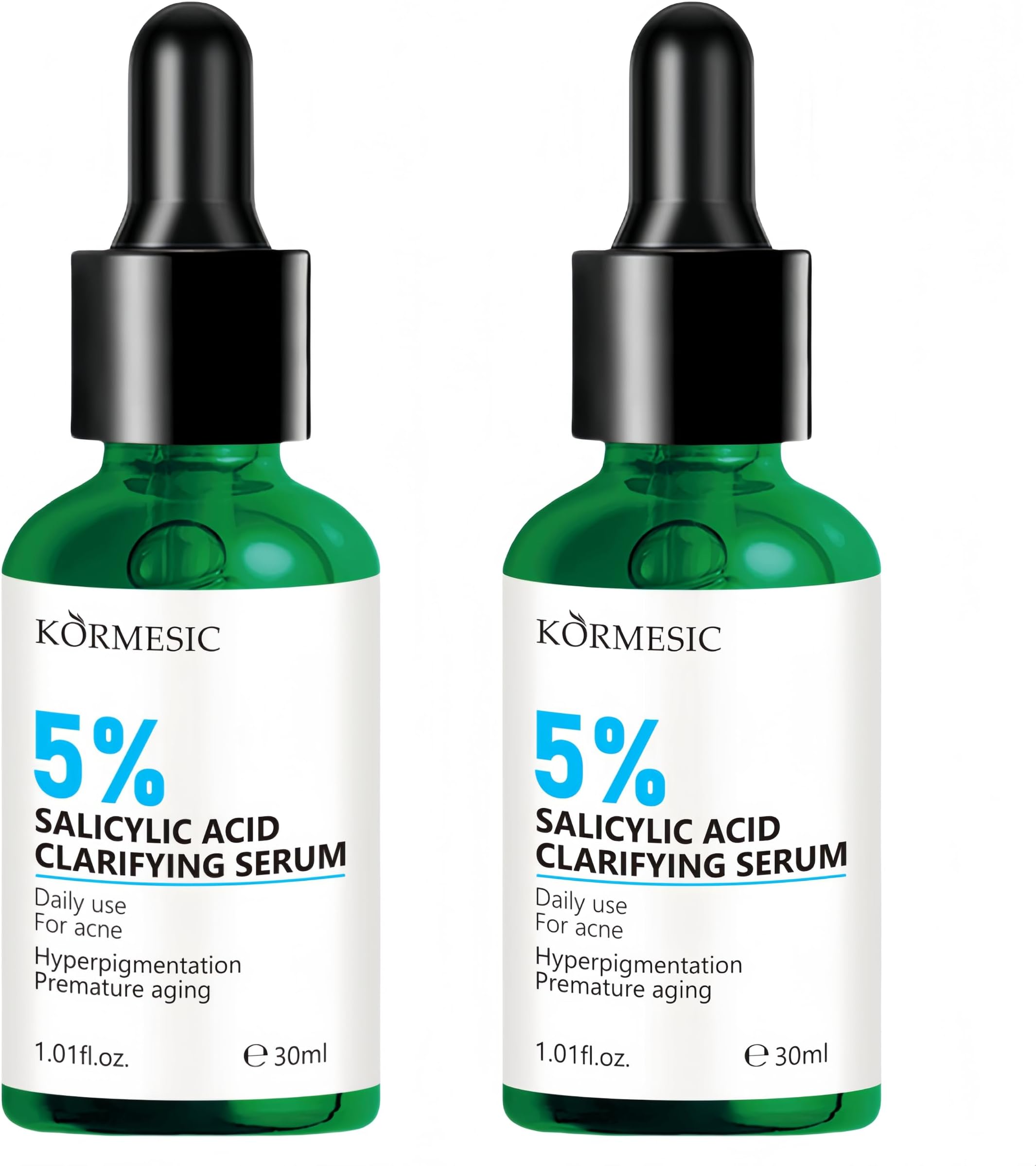 Salicylic Acid Serum 5% Moisturizer Face Serum Clearing Pores, Promotes Exfoliation, and Controls Excess Oil in the Pores 2-pack 1.01fl.oz.