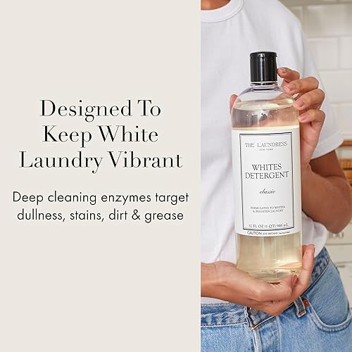Miniatura 4 de The Laundress Whites Detergente, blanquea e ilumina la ropa, resistente a las manchas, aroma clásico, 32 onzas