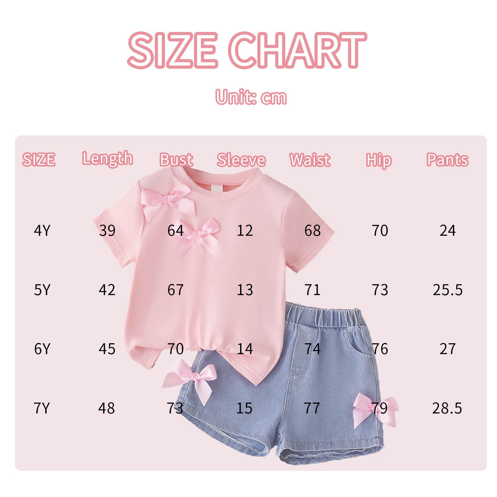 Conjunto Ropa para Niña Tee Shirt de Manga Corta y Pantalones Cortos Vaqueros Traje de Verano Conjuntos Moda Ocio dos Piezas para Niño — view 7