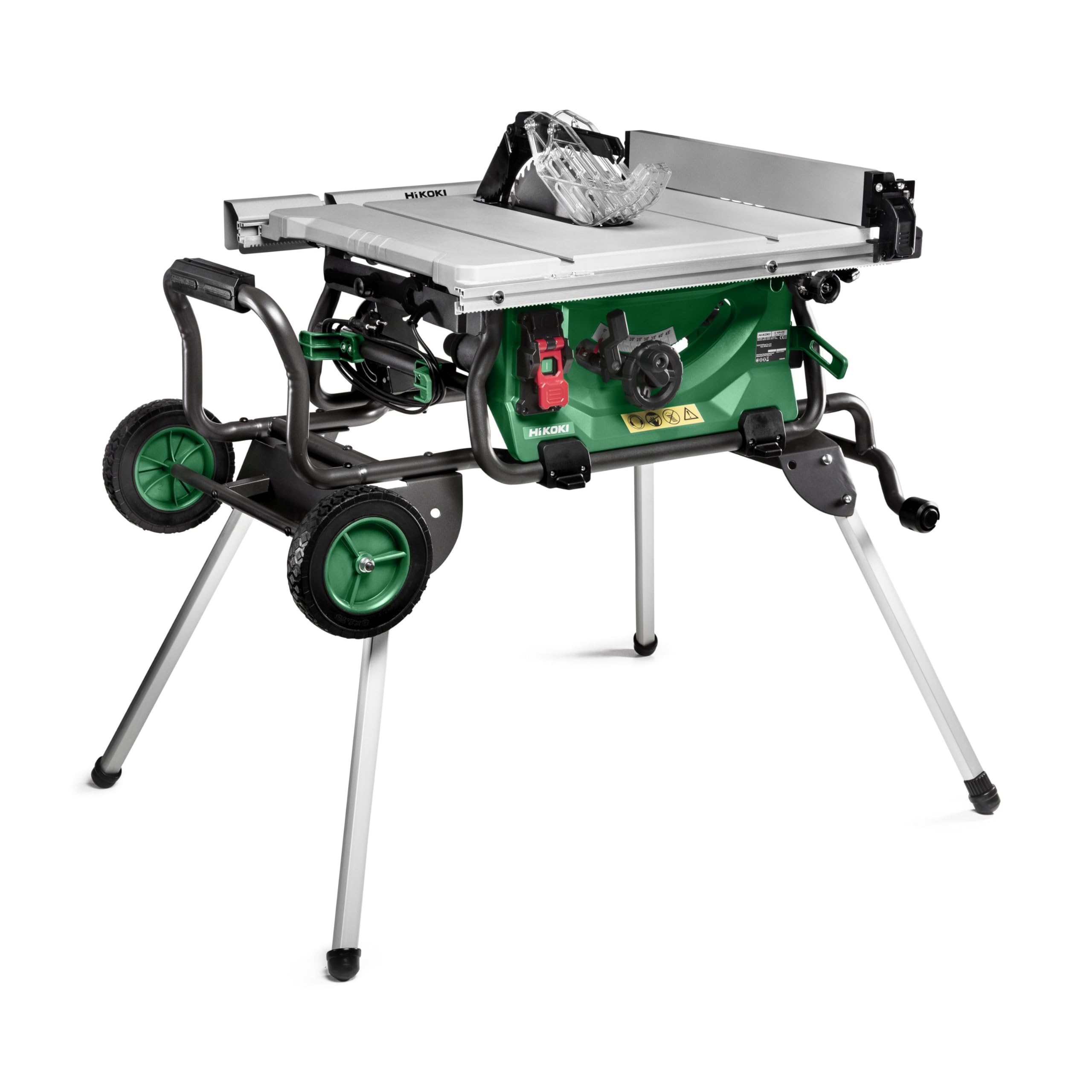 HiKOKI C10RJ Scie Circulaire de Table, 1500W, Lame 255mm, Frein Électrique | Hauteur de coupe 79mm à 90°, démarrage progressif, table extensible 880x709mm, guide parallèle et d'angle inclus