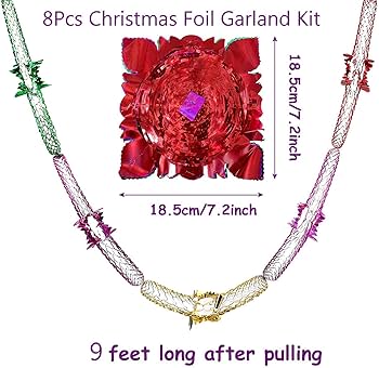 8 Pcs Christmas Ceiling Decorations,Christmas Hanging Decorations, 9ft