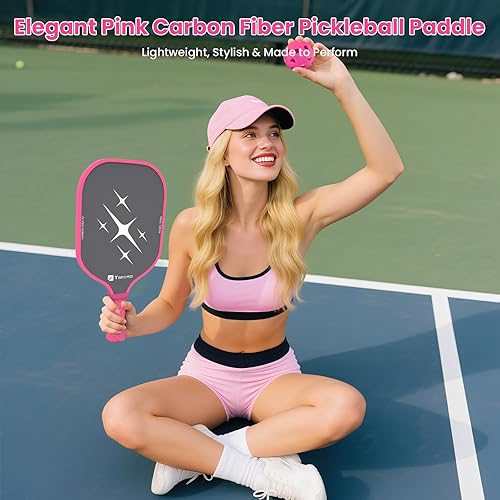 Miniatura 2 de Toovem Carbon Fiber Pickleball Paddles  Lightweight 2 Sets T300  1 Set T700 Pickleball Paddle Carbon Fiber Racket, Pickle Ball Paddles Gifts with
