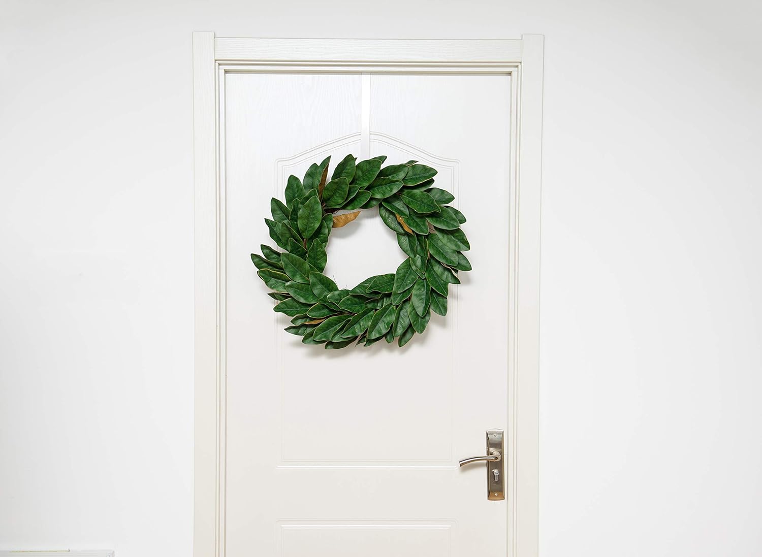 Exсluѕіvе Huashen Spring Magnolia Large Wreath, Green PU Leaf on Grapevine Farmhouse 24 inch for Everyday Indoor, Front Door Bеѕt Dеаl Prоduсt Huashen Spring Magnolia Large Wreath, Green PU Leaf on Grapevine Farmhouse 24 inch for Everyday Indoor, Front Door