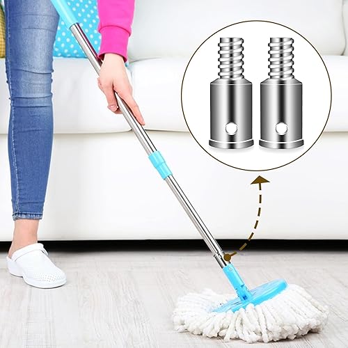 Miniatura 7 de Mango de escoba, extremo roscado, juego de 2 puntas de metal de repuesto para postes de madera o metal de 1 pulgada, adaptador de poste de extensión