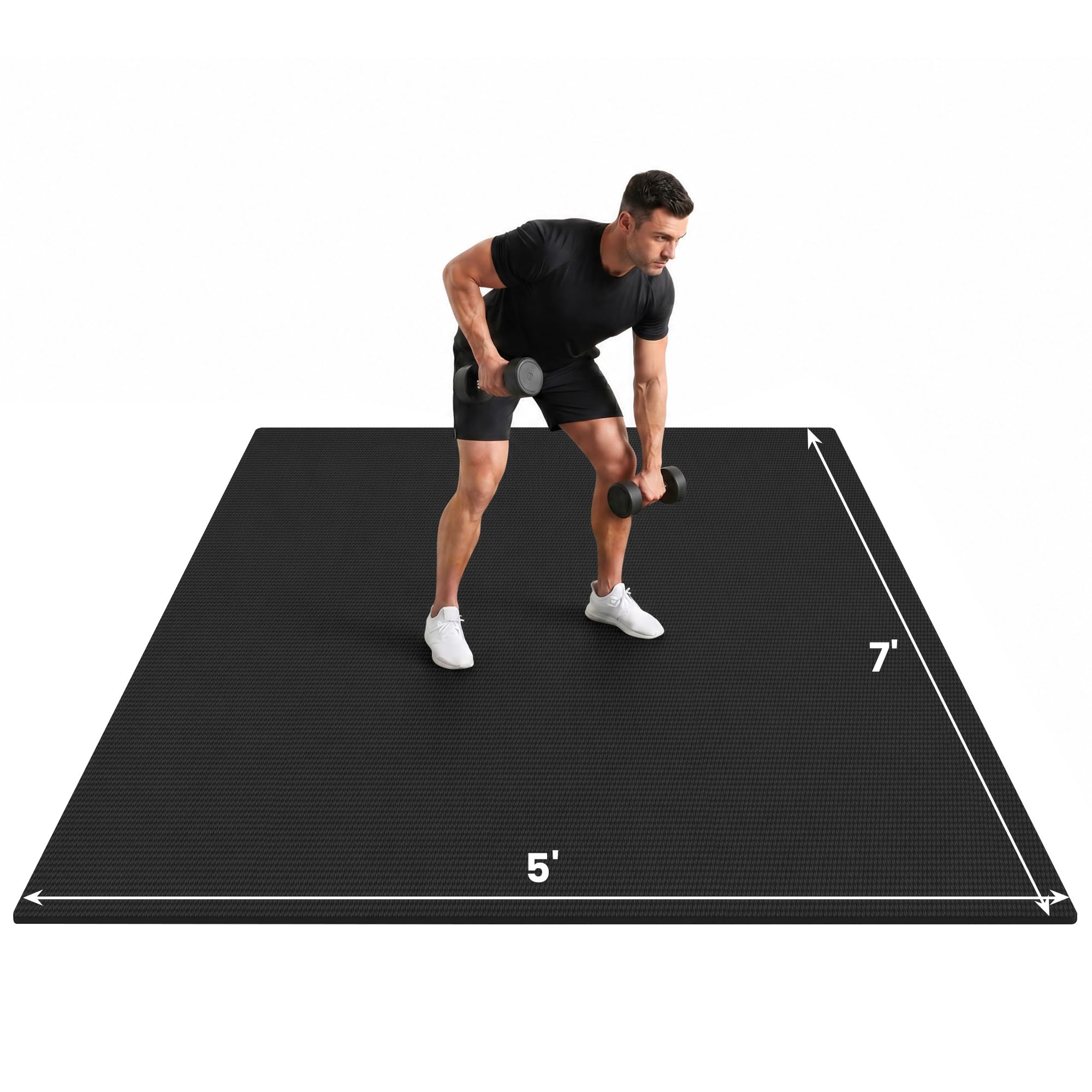 Large Exercise Mat, 7'x5'/6'x4'/8'x6'/10'x6', 8mm PVC Workout Mat