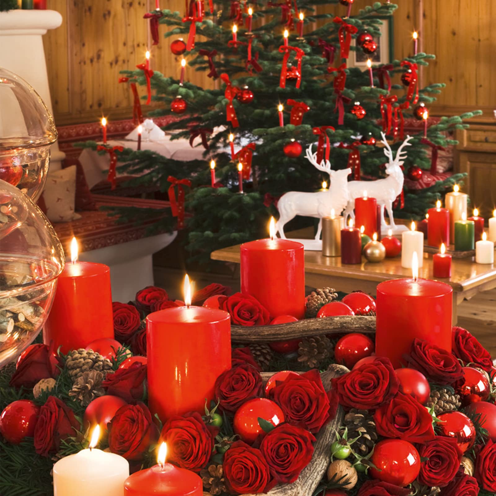 Baumkerzen 9,6 cm, Brenndauer 1,5h, Rot, 200 Stück | Made in Germany, RAL-geprüft, durchgefärbte Christbaumkerzen, ruß- & tropffrei, für handelsübliche Kerzenhalter