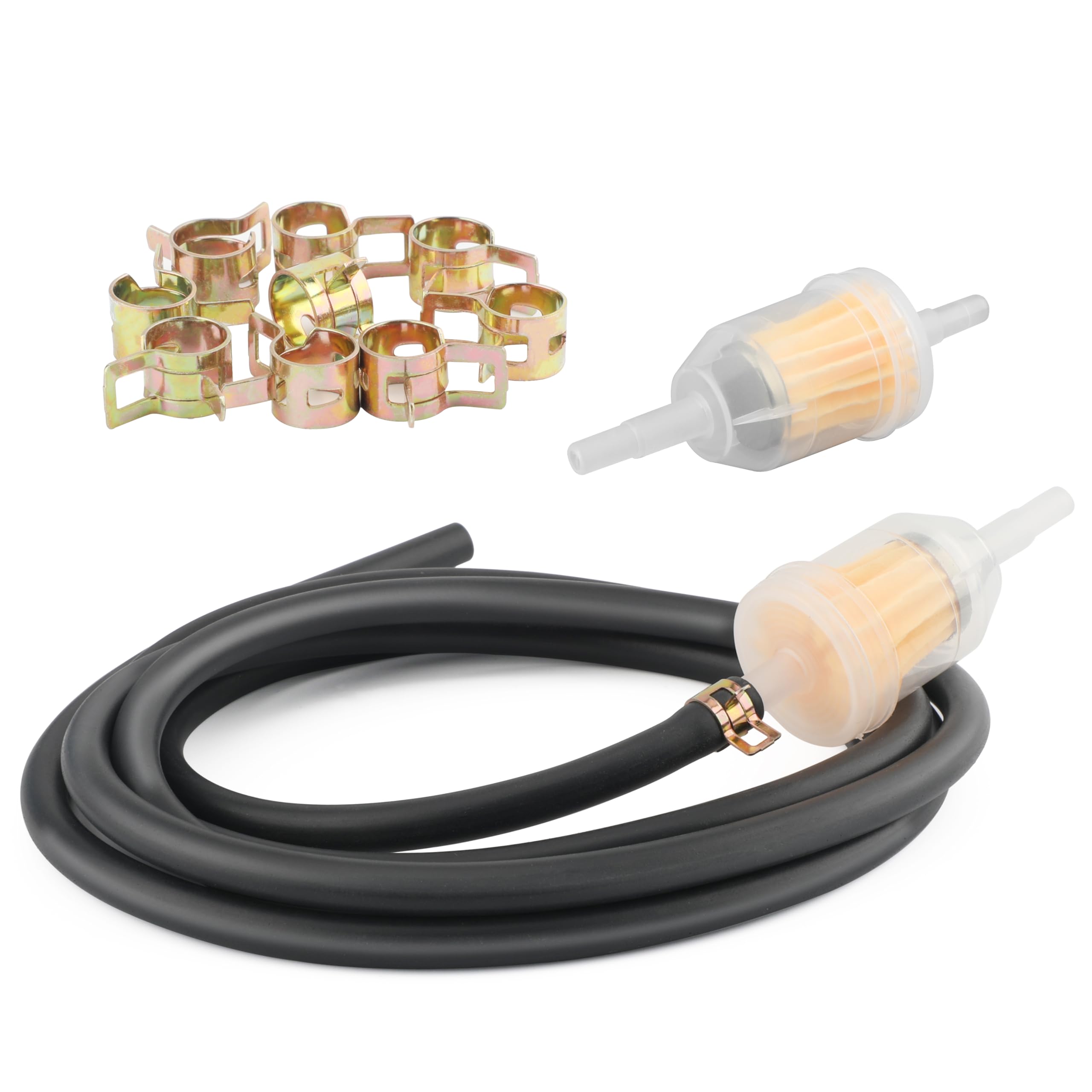 Kraftstofffilter Set Mit 4mm Schlauch & Benzinhahn - Universal Kit Für Auto, Motorrad & Rasenmäher