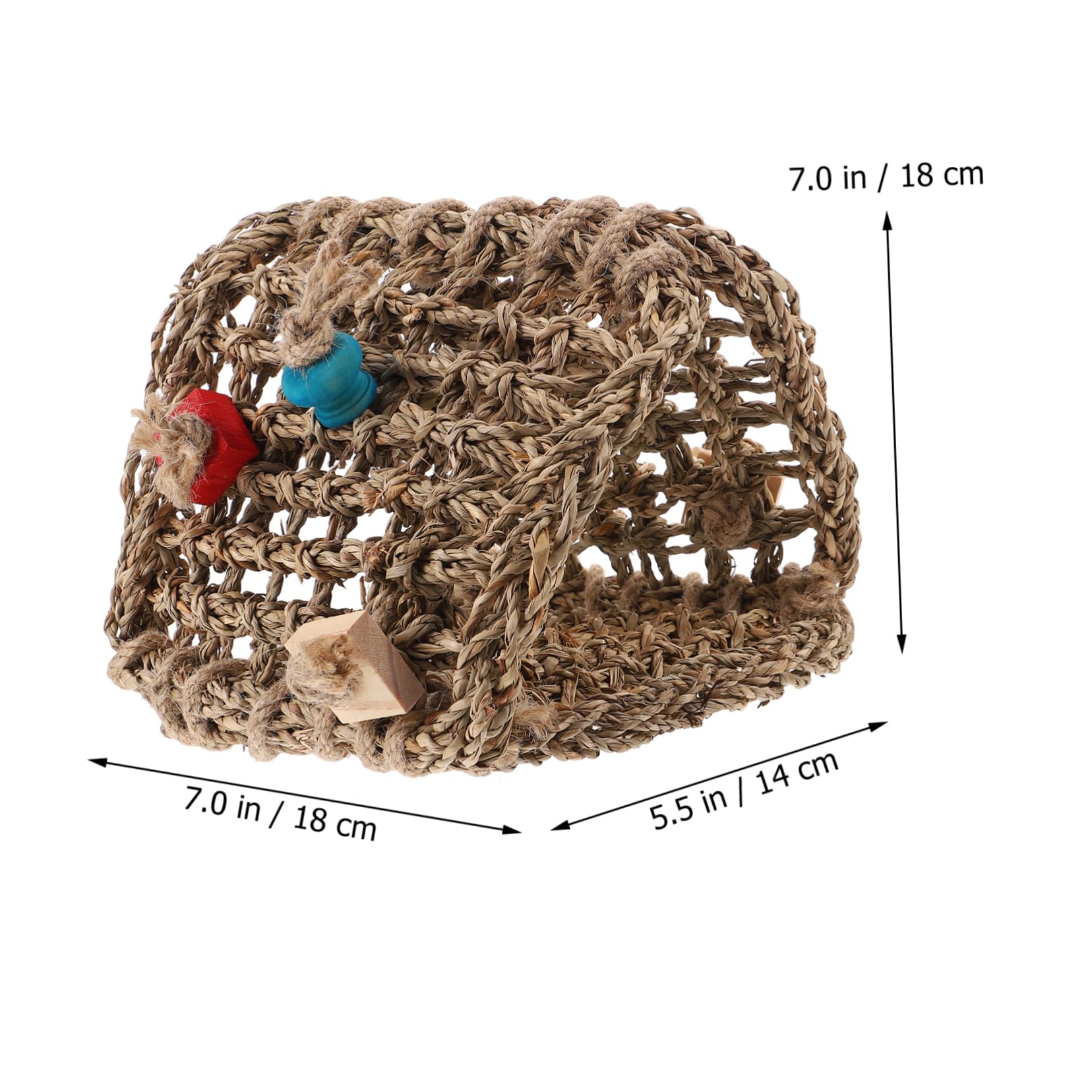 YARNOW Rattan Vogelhängematte zum Hängen Papageienschlafnest für Käfig Bequem zu Waschen Rustikales Vogelhaus als Vogelschaukel im Käfig Zufälliger Stil