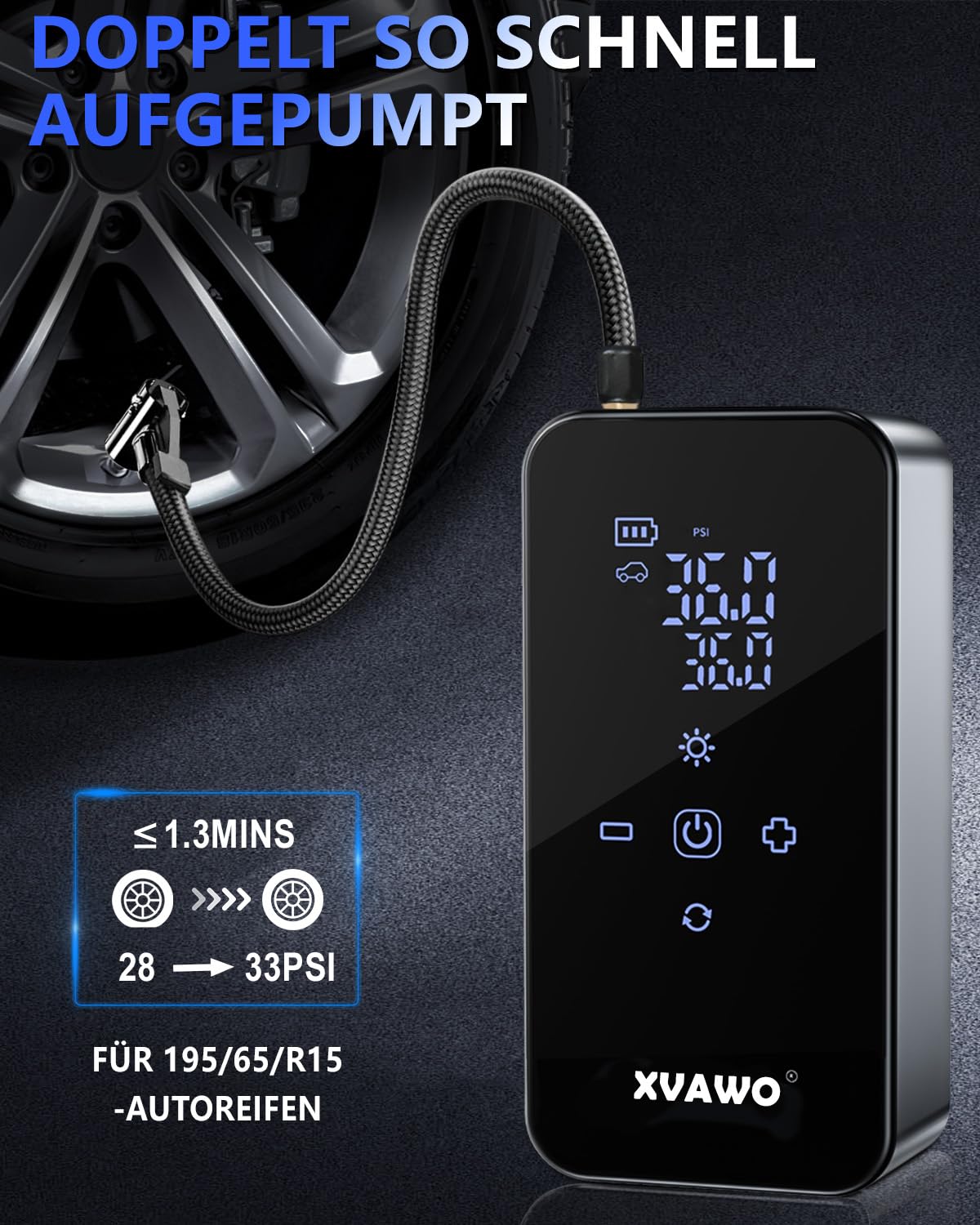 Gonfleur Pneus Voiture Electrique: Pompe a Velo 150PSI | Compresseur à air Portatif Avec Arrêt Automatique Pour Voiture Moto Vélo et Ballons