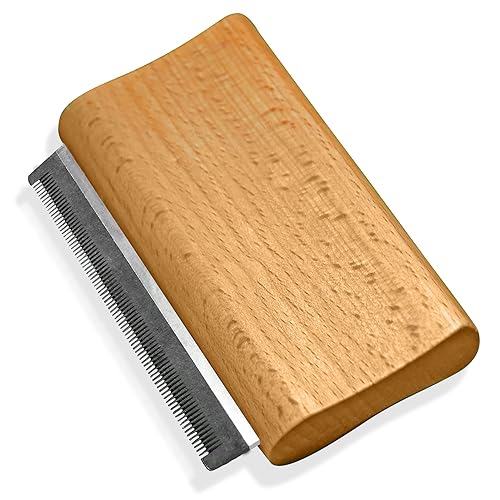 Jocomb - Cepillo de madera de primera calidad para despelar y desenmascarar Cepillo suave para perros, gatos, caballos y ganado Cómodo, duradero e