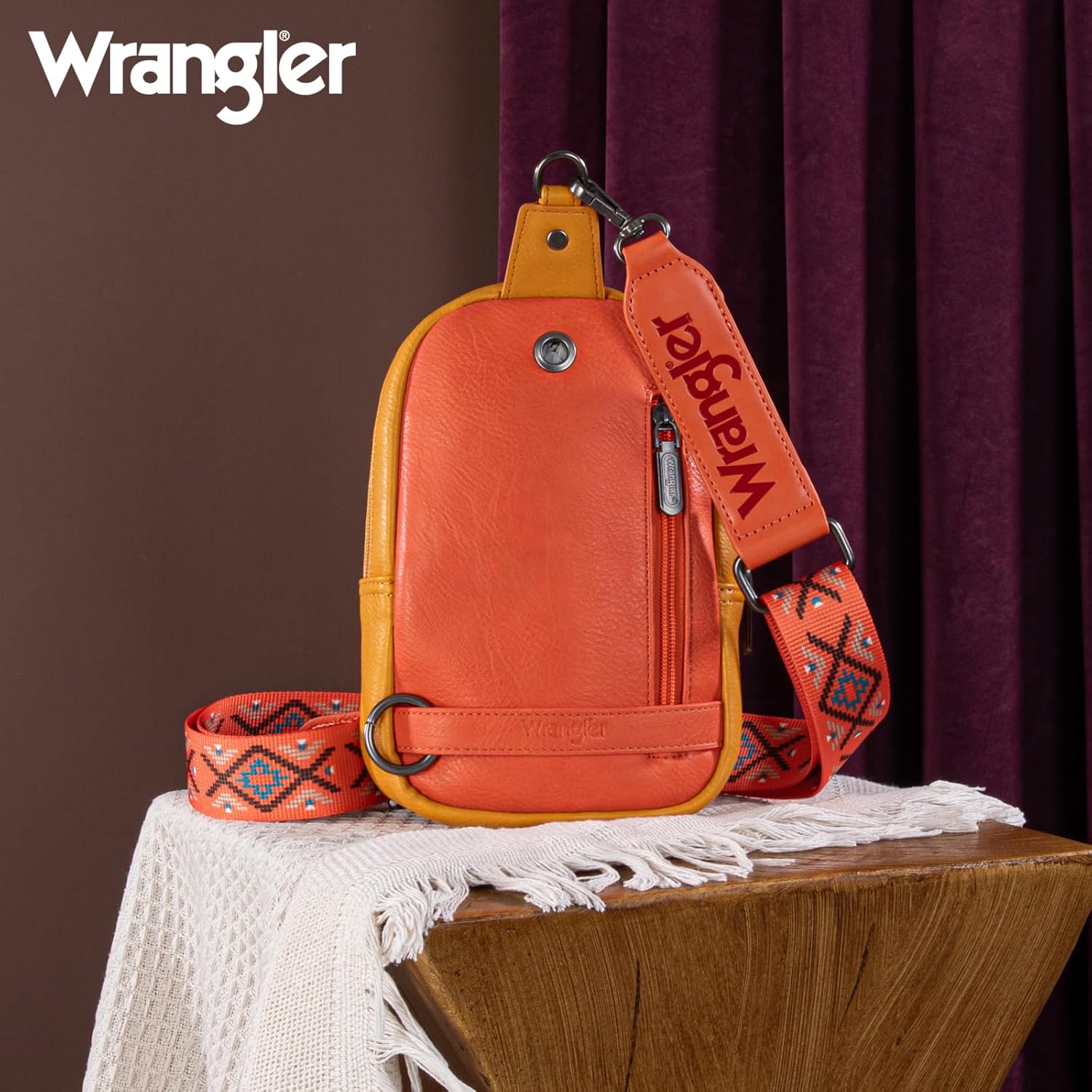 Wrangler Aztec Crossbody Sling Bag for Women Fanny Pack Shoulder Chest Bag Purse - Image 2