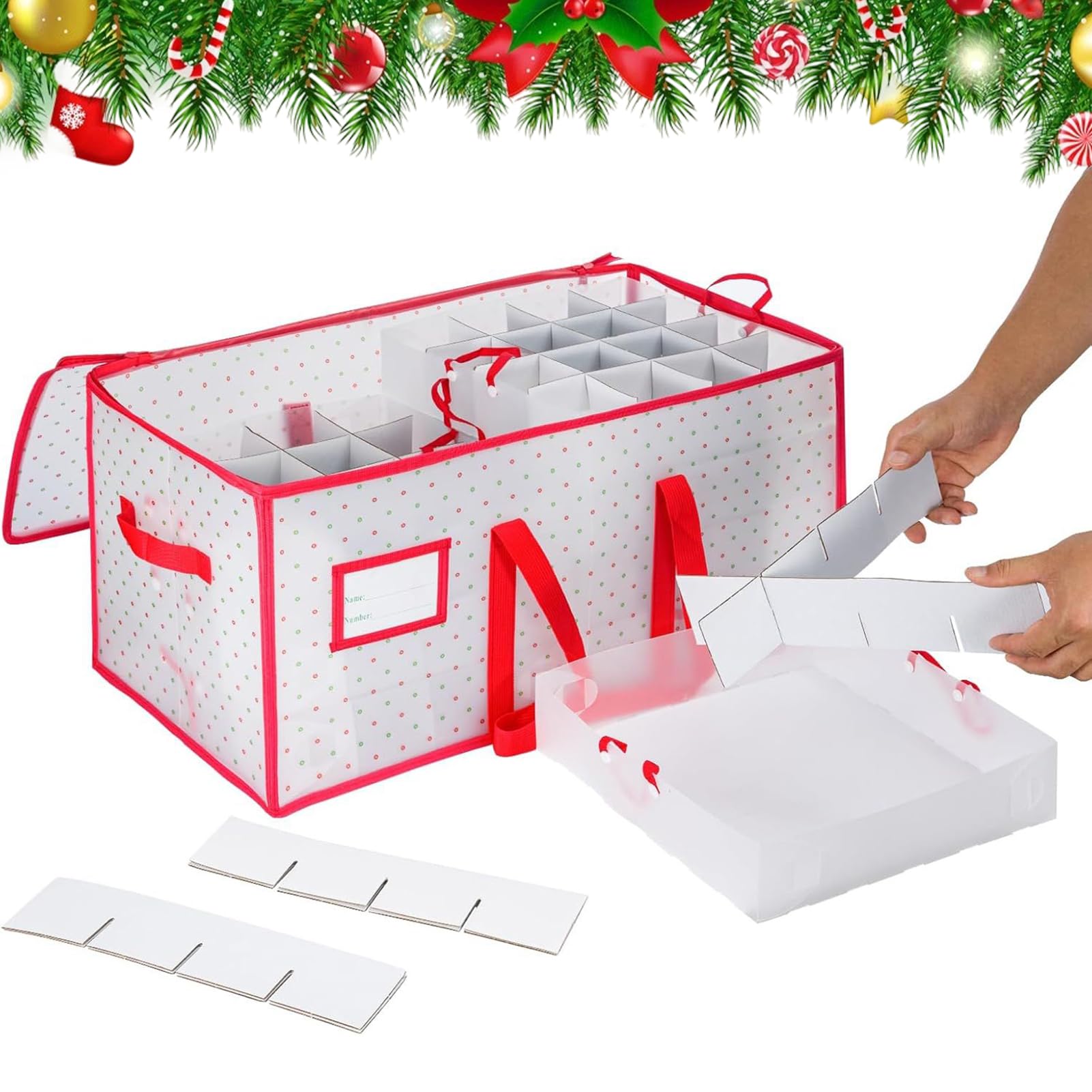 Christbaumschmuck Aufbewahrung 128 Fächer 8-Stufiger Festdekoration