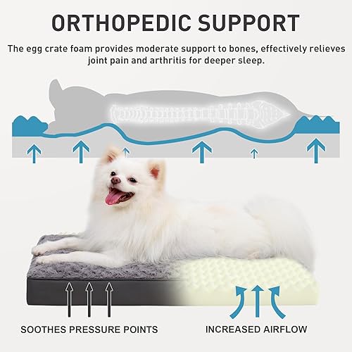 Miniatura 3 de Cama para perros impermeable para perros pequeños, terciopelo rosa, suave, esponjosa, lavable, con funda extraíble y parte inferior antideslizante,