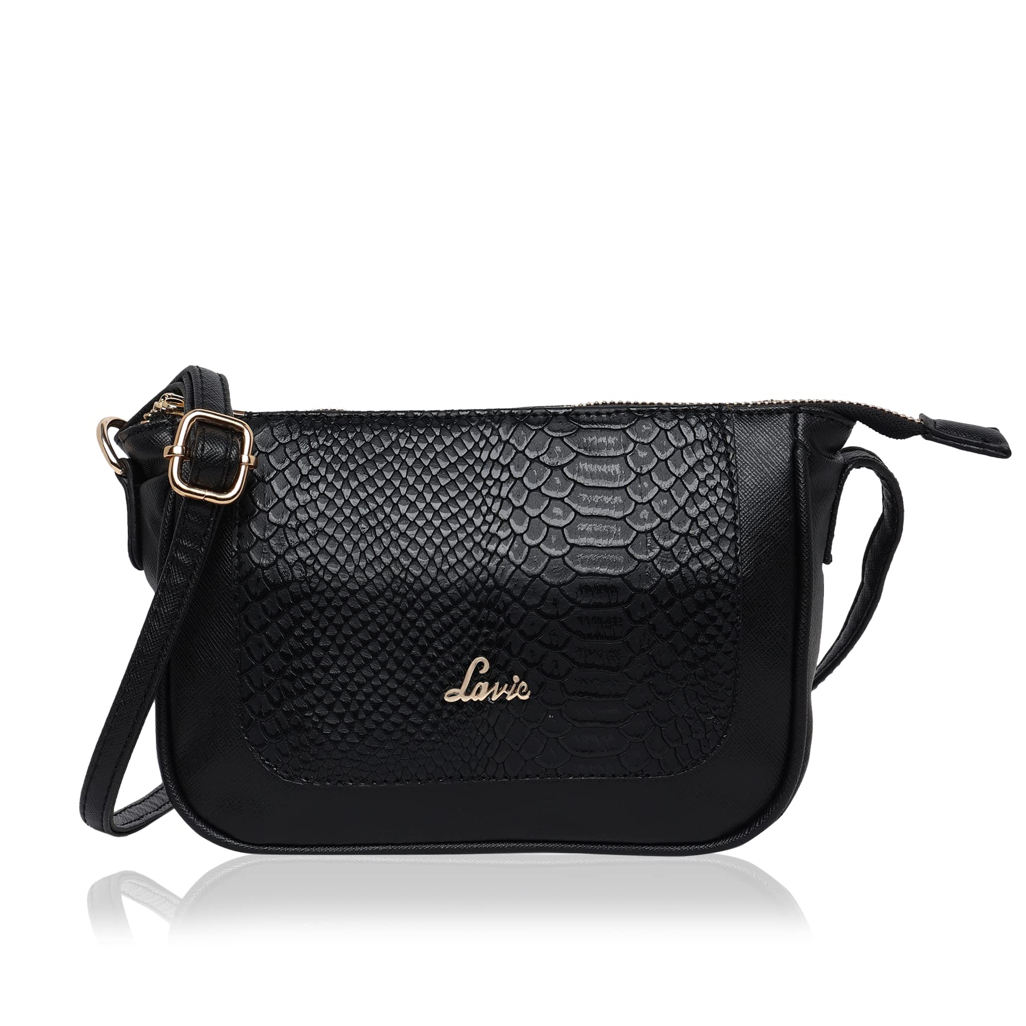 Lavie womens Jeffrey Croc SB Small Black Sling Bag (B096KRD55Q) Amazon Price History, Amazon Price Tracker