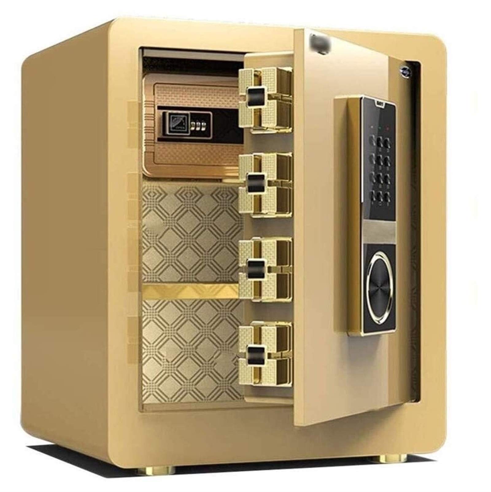 RLKHXBS Safe,Home Safe, Home Digital Safes, File Password Wall Mounted Fireproof Safe with Key Key Safe (Color : Gold)