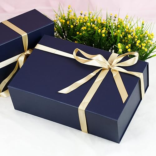 Miniatura 7 de HavrePac Paquete de 4 cajas de regalo grandes de 13.8 x 9 x 4.3 pulgadas, cajas de regalo de lujo con tapas, caja de regalo con cierre magnético