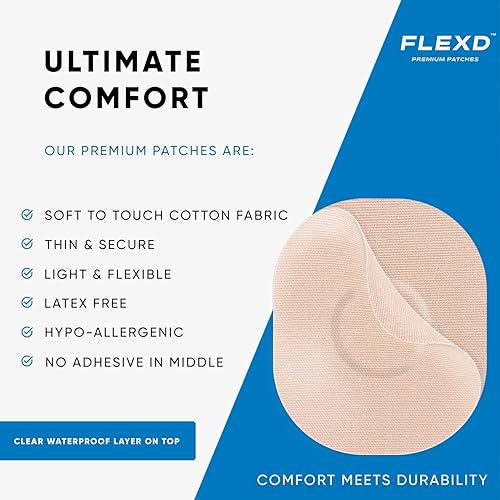 Miniatura 4 de Flexd - Cubiertas de sensor impermeables Freestyle para Libre 2 y 3 - (30 piezas) - Cubiertas de sensor Libre 3 - Parches Adhesivos CGM - Sin