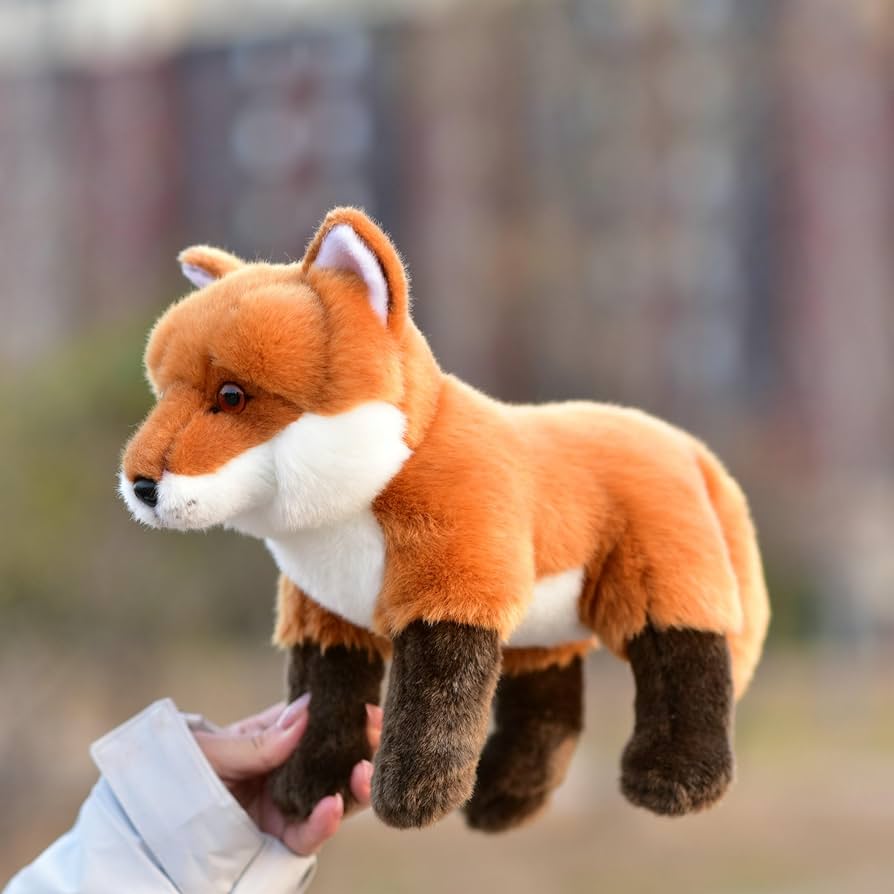 Amazon.co.jp: ・シミュレーション立ちキツネぬいぐるみ 赤狐人形 四肢