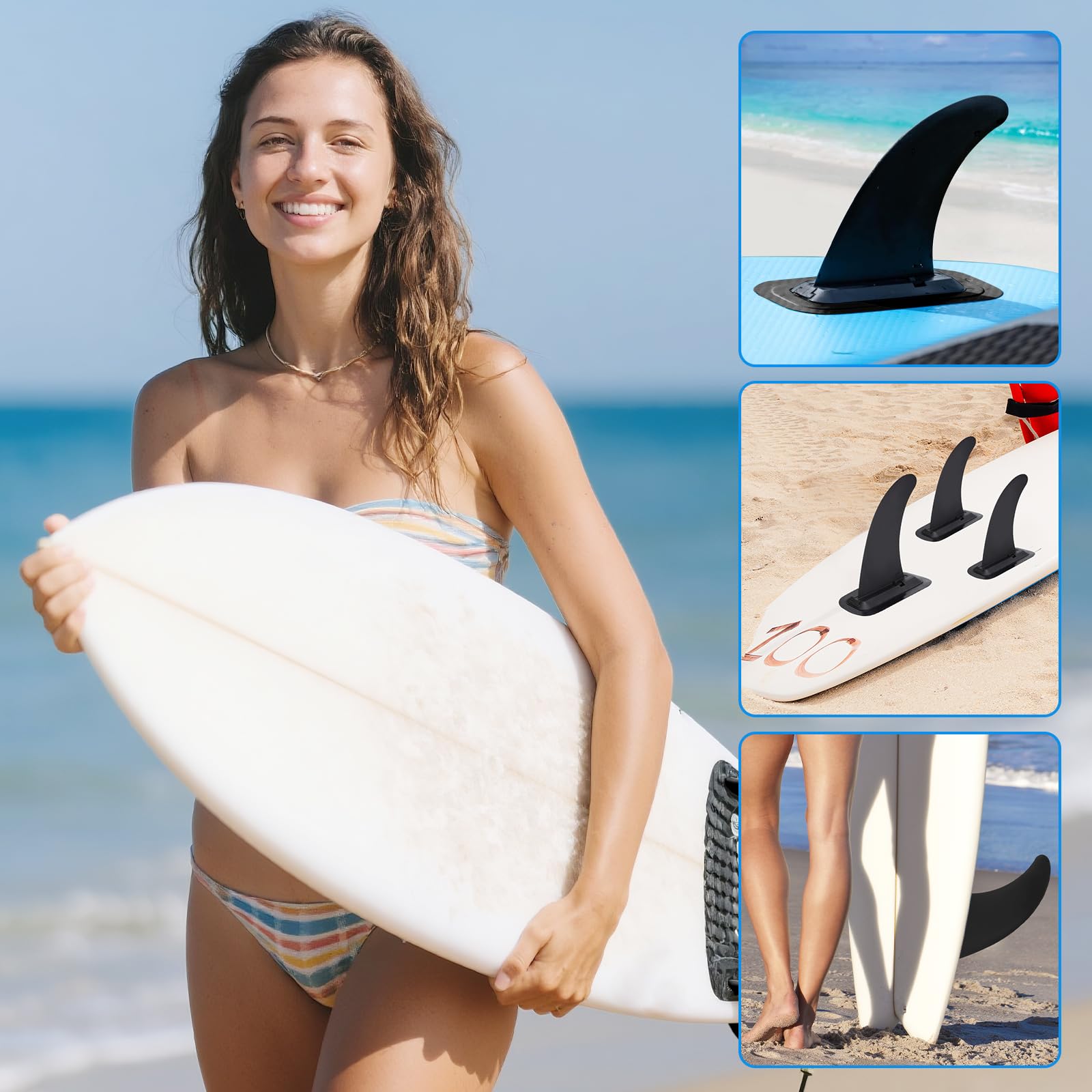 Pinna SUP, Pinna Universale Rimovibile, Pinna Tavola Surf, Nylon Pinna Centrale, Tavola da Surf SUP Fin da 9 Pollici, Longboard Singola Pinna, per Pinne, Adatto per Tavola da, Kayak