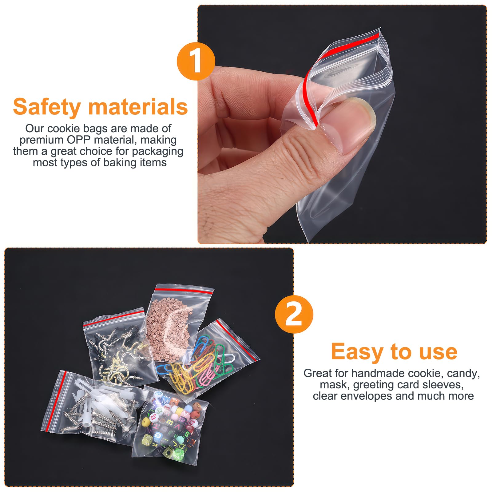 HENGBIRD Lot de 400 petits sachets en plastique avec fermeture à HENGBIRD Lot de 400 petits sachets en plastique avec fermeture à