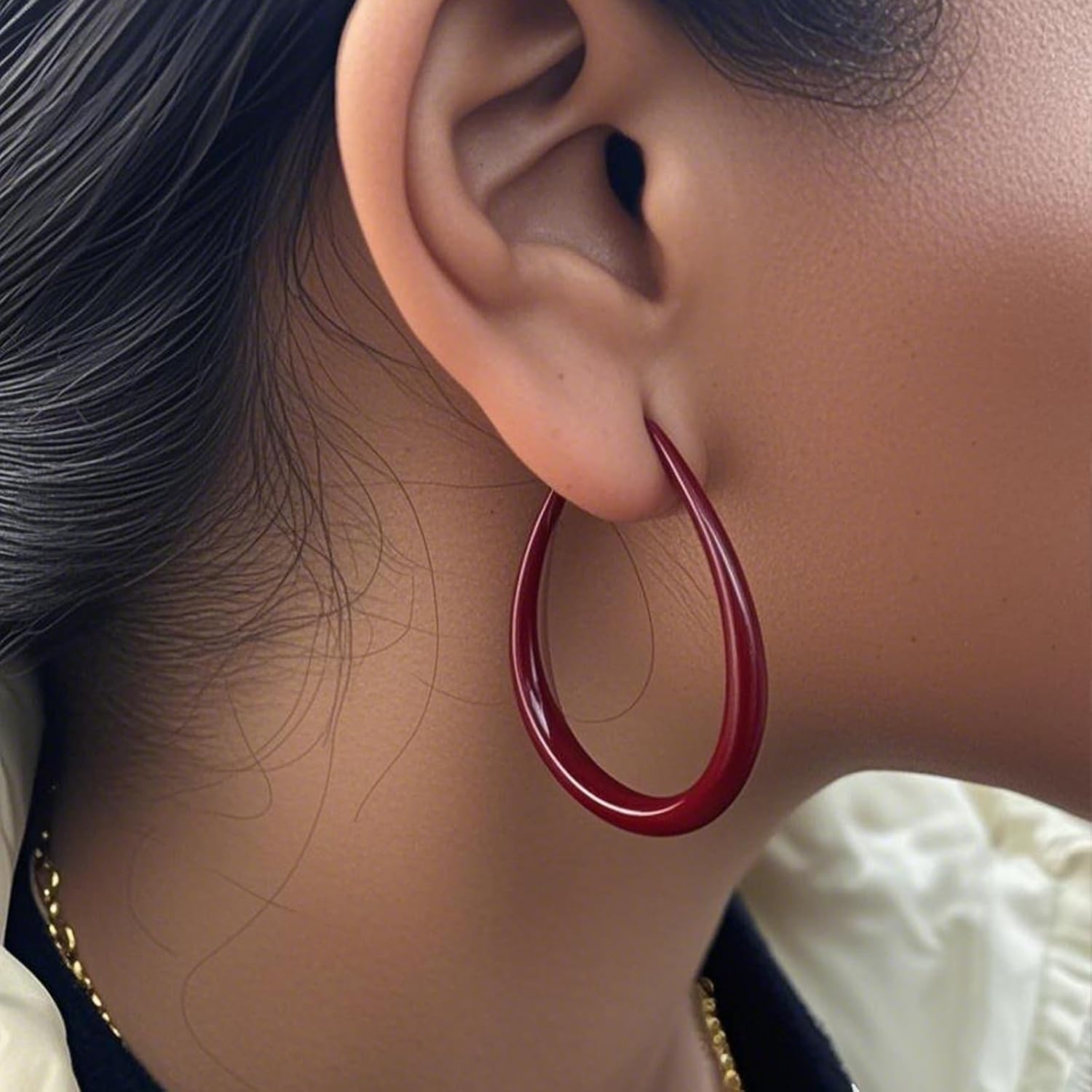 Neon Hoop Earrings for Women Exaggerated 80s 90s Colorful Chunky Statement Hoops Earring Lightweight Hypoallergenic Big Hoops for Glow Party Outfits Y2k Jewelry Accessories