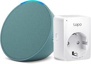 Echo Pop | Blaugrün + TP-Link Tapo P110MA WLAN-Steckdose mit Energieverbrauchskontrolle, Funktionert mit Alexa - Smart Home-Einsteigerpaket