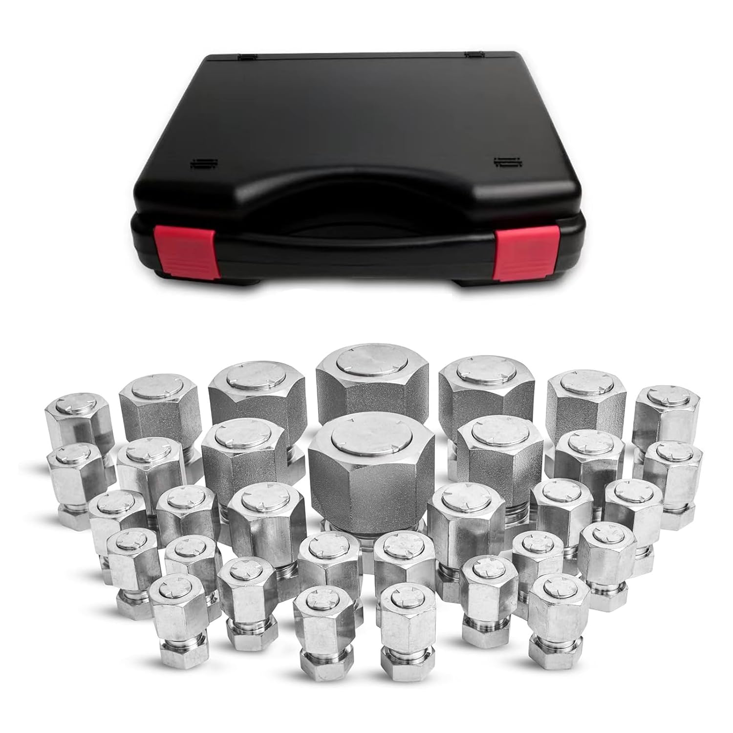 64 Pcs ORFS Hydraulic Hose Caps and Plugs Kit, O Ring Face Seal Fitting