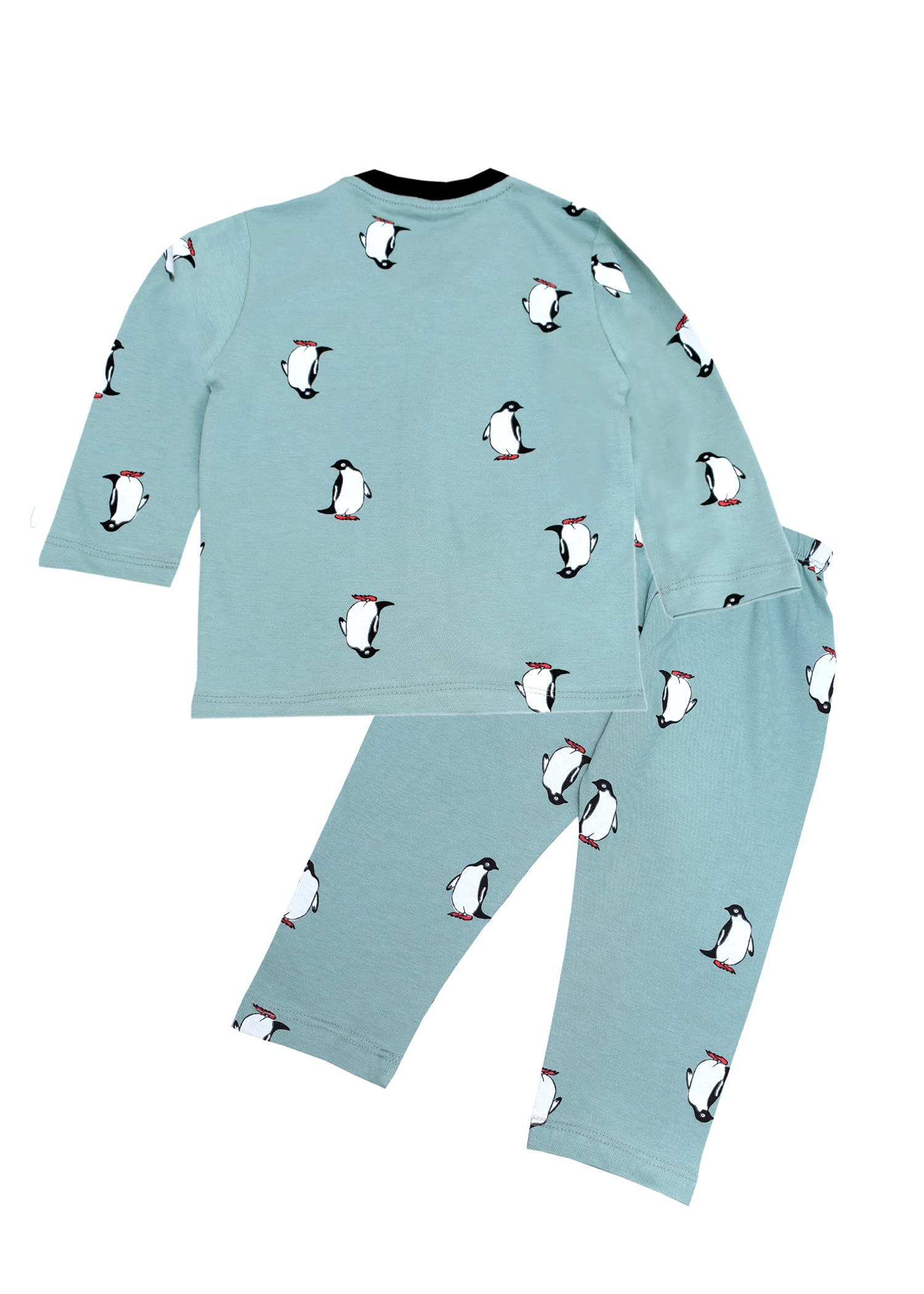 3BROS Cotton Bodysuit/Dress For Boys/Girls Full Pajama & Casual Full Sleeves Night Pajama Set Top Combo Kid's Set (Light Green) (18-24 Months) - Image 4 thumbnail