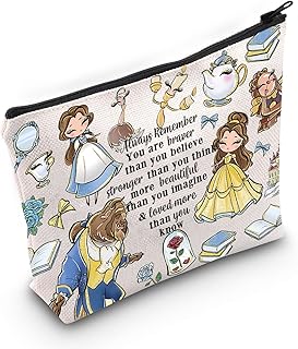 Beauty Story Cosmetic Make up Bag Movie Inspired Gifts You Are Braver Stronger Smarter Than You Think Makeup Zipper Pouch Bag (Always Beauty Beast)