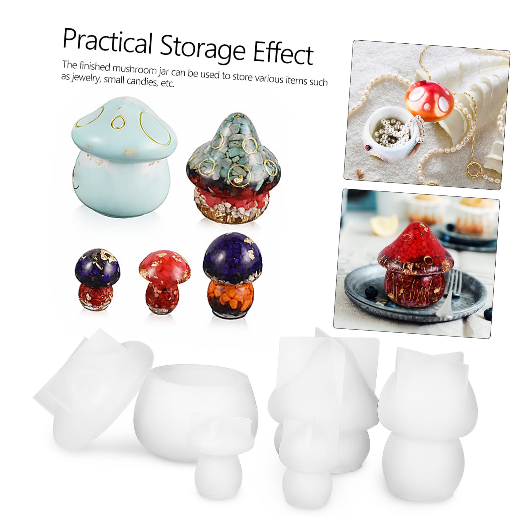 OSALADI 3 Set Stampo Silicone Per Creare Barattoli Decorativi E Pratici Stampo Silicone Flessibile Per Diy E Epossidica Mold Per Barattoli Unici E Stile Moderno 5 Pezzi*3