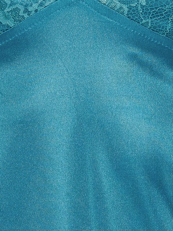 Image of Clovia Women's Satin Chic Basic Babydoll in Blue